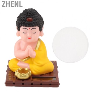 Zhenl Buddha Mascot Head Nodding Buddha Figurine Solar Powered for Car