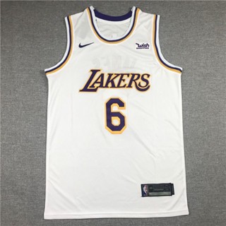 โมเดล NBA75th Anniversary Masonite Lakers แฟชั่นคลาสสิก เสื้อบาสเก็ตบอล ปักลาย มี 6 ชิ้น 386177