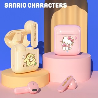ของแท้ Sanrio หูฟังบลูทูธไร้สาย กึ่งอินเอียร์ ควบคุมสัมผัสอัตโนมัติ ลาย Hello Kitty Cinnamoroll Mini HiFi