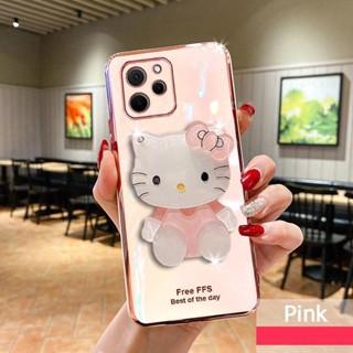 เคสโทรศัพท์มือถือ TPU นิ่ม ลายการ์ตูนเฮลโลคิตตี้ พร้อมกระจกแต่งหน้า หรูหรา สําหรับ Infinix 12i 12 Play 9 10 11 Play Hot 11 2021 11s 11 NFC