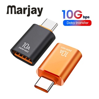 Marjay อะแดปเตอร์แปลง 240W USB 3.0 เป็น 10A Type-C OTG 10A Type-C เป็น USB 3.0 สําหรับโทรศัพท์ แท็บเล็ต