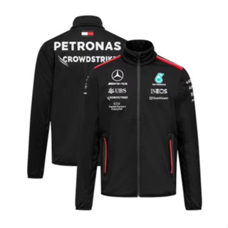 ใหม่ Mercedes-Benz F1 เสื้อแจ็กเก็ตแขนยาว แต่งซิป แบบแห้งเร็ว สําหรับผู้ชาย 2023