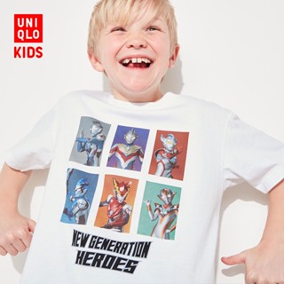 Uniqlo เสื้อผ้าเด็ก / เด็กผู้ชาย / เด็กผู้หญิง (UT) เสื้อยืด พิมพ์ลาย Ultraman (แขนสั้น Ultraman