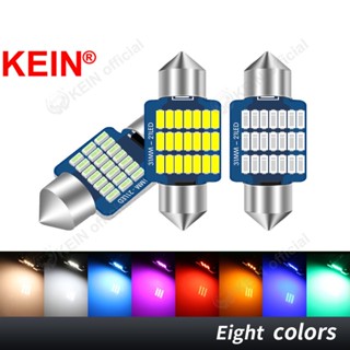 Kein หลอดไฟ Led 31 มม. C3W C5W C10W 21SMD 3014 8 สี คุณภาพสูง สีขาว แดง เขียว สําหรับติดป้ายทะเบียนรถยนต์