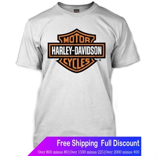 ขายเสื้อยืด พิมพ์ลาย Harley Davidson สีส้ม และโล่ สีขาว สําหรับผู้ชาย 30290590 Harley-davidson round N fTyC（S-5XL）