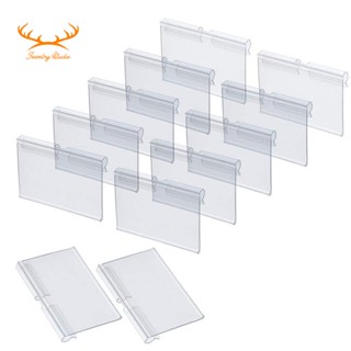 100Pcs Clear Plastic Label Holders for Wire Shelf Retail Price Label Holders Merchandise Sign Display Holder (6 x 4 cm)