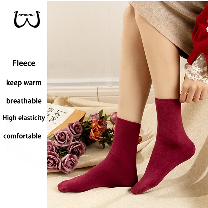 1 คู่ ผู้หญิง ฤดูหนาว ที่อบอุ่น หนา ถุงเท้าความร้อน - รูปที่ 2