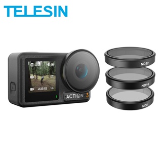 Telesin CPL ND8 ND16 ND32 ชุดกรอบฟิลเตอร์เลนส์ อะลูมิเนียมอัลลอย อุปกรณ์เสริมกล้องแอคชั่น DJI Action 3 ND CPL