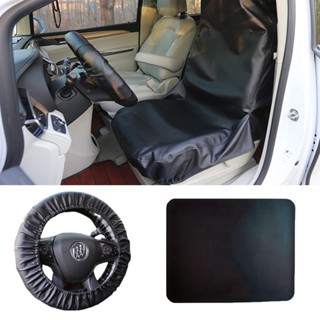 ผ้าคลุมเบาะรถยนต์ PU 3 ชิ้น กันน้ำ กันรอย กันเปื้อน นักวิ่ง Waterproof Car PU Seat Cover Pet Dog Cat Showroom