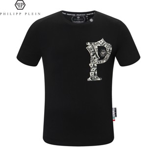 New Style PP Top PHILIPP PLEIN Philip Short-Sleeved Casual Street Wear Boys Clothing Pure Cotton Round Neck Breath_01