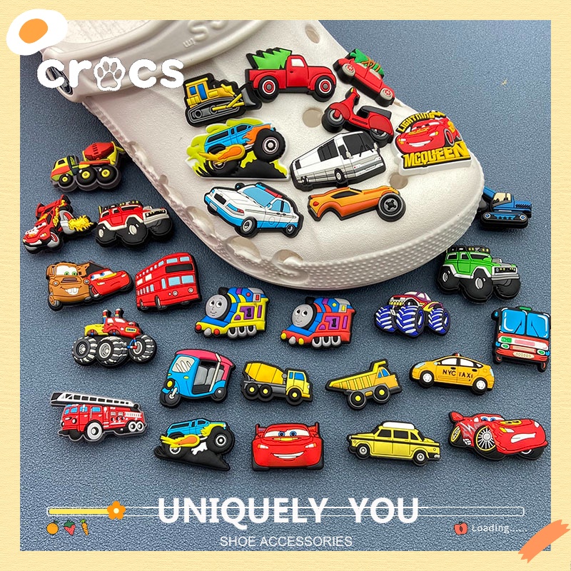 Crocs jibbitz จี้กระดุม รูปการ์ตูนดอกไม้ สําหรับตกแต่งรองเท้า รถจักรยานยนต์