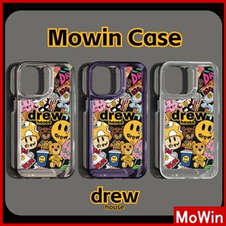 Mowin - เข้ากันได้สำหรับ เคสไอโฟน เคสไอโฟน11 เคส iphone 11 เคสโทรศัพท์  สำหรับ iPhone 14 Pro Max เคส iPhone อะคริลิคเคสแข็ง HD เคสใสปุ่มชุบกันกระแทกสีม่วงการ์ตูนสีดำเข้ากันได้สำหรับ iPhone 13 Pro max 12 Pro Max 11 xr 7plus 6splus