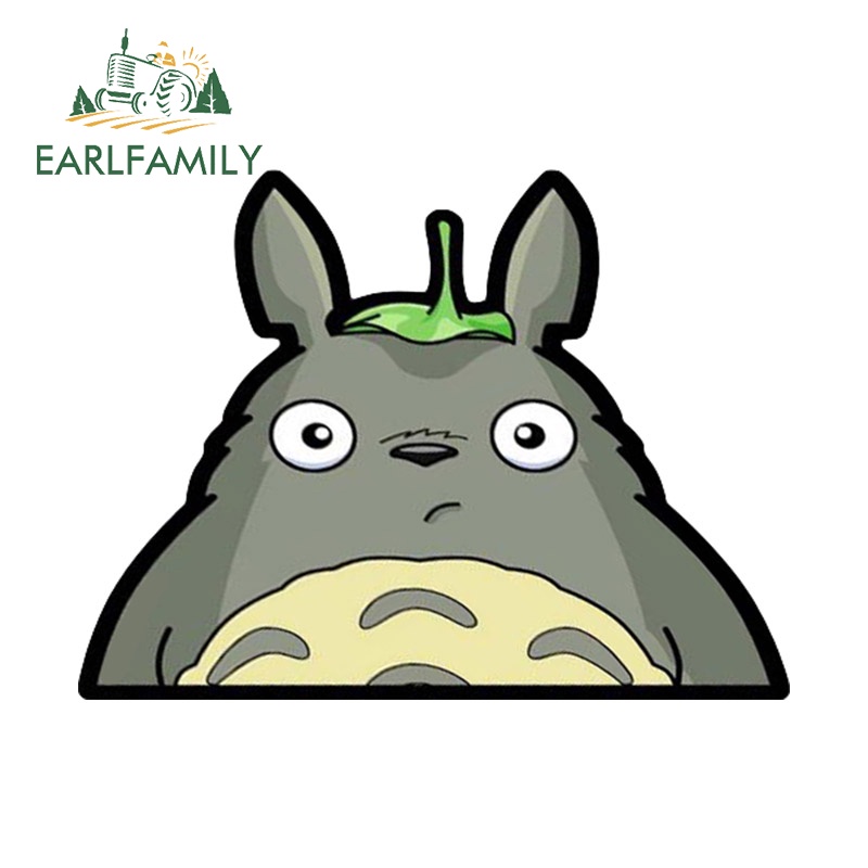 EARLFAMILY 13 ซม.x 9.7 ซม.Totoro การ์ตูนรถสติกเกอร์แฟชั่น Racing Drifting Storage Flask Decal ไวนิลร