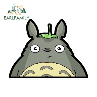 Earlfamily สติกเกอร์ไวนิล ลายการ์ตูน Totoro กันน้ํา สําหรับติดตกแต่งรถยนต์ แล็ปท็อป ตู้เย็น 13 ซม. x 9.7 ซม.