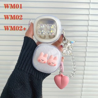 Wm02+ เคสซิลิโคนใส ลายหมี พร้อมพวงกุญแจ สําหรับ Baseus WM01 WM02+ Baseus wwm02 +