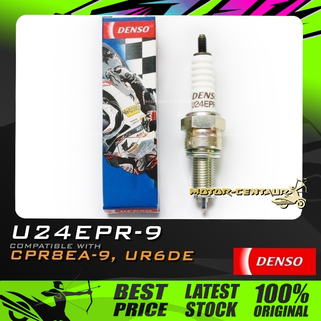 PALLAM PENCUCUH DENSO SPARK PLUG U24EPR-9 (CPR8E-9, UR4DC) สําหรับ NMAX, NVX, Y15, Y15ZR, Y16ZR, FZ1