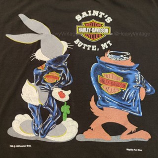 ขายHARLEY DIVISION BUNNY &amp; TAZMANIA เสื้อวง เสื้อทัวร์ เสื้อลายการ์ตูน（S-5XL）