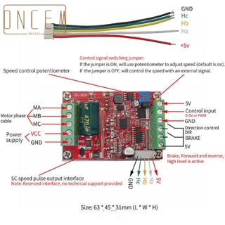 【ONCEMOREAGAIN】DC 12V/24V/48V BLDC 6-60V 400W/3 Phase Brushless Motor Controller Driver-Board