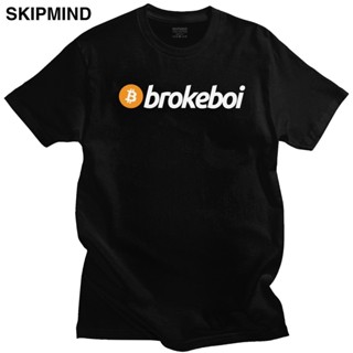 Giaoao44ddhihe94 เสื้อยืดลําลอง แขนสั้น คอกลม พิมพ์ลาย Bitcoin Broke สไตล์คลาสสิก ไม่ซ้ําใคร สําหรับผู้ชาย