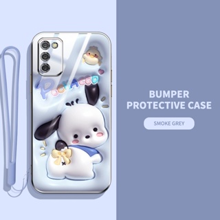 เคสโทรศัพท์มือถือ ลายสัตว์ และพืชน่ารัก 3D พร้อมสายคล้อง สําหรับ Samsung Galaxy A02S M02S F02S A03S