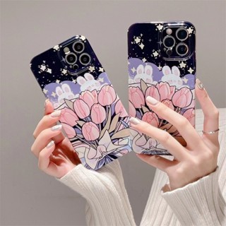 เคสป้องกันโทรศัพท์มือถือ ลายภาพวาดสีน้ํามัน รูปกระต่าย สําหรับ VIVO X70 Pro X80 Pro X90 S7 V20 Pro S7E Y73S 5G S12 V23 5G S15 Pro S16 S16E Y76S 5G Y7S IQOO NEO S1