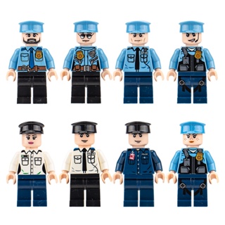 8pcs MiniFigures Random No Repeat Ninja Family City Worker Police Athletes Soldier Building Blocks Toys In Stock action figures YM