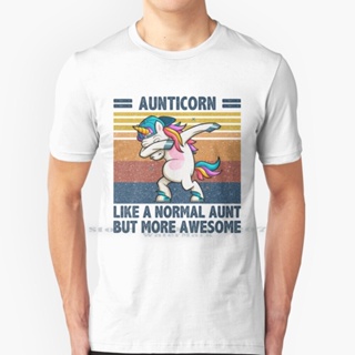 [S-5XL]เสื้อยืดผ้าฝ้ายพิมพ์ลาย Aunticorn Like A Normal Aunt Only More Awesome สําหรับผู้ชาย