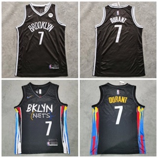 แฟชั่นคลาสสิก Durant No. เสื้อกีฬาแขนสั้น ลายทีม Jersey No. 7 สีดํา เสื้อกีฬาบาสเก็ตบอล ปักลาย 7 Nets City Edition 762180