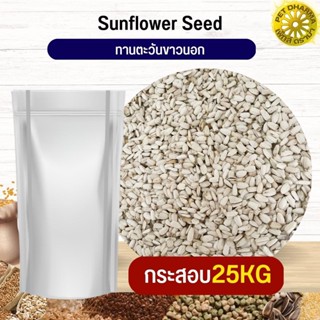 ทานตะวันขาวนอก White Sunflower อาหารนก กระต่าย หนู กระต่าย กระรอก ชูก้า และสัตว์ฟันแทะ สะอาดได้คุณภาพ(กระสอบ 25KG)