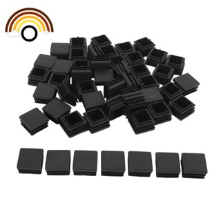 Chair Leg Plastic Blanking End Cap Square Tube Insert Black 20mmx20mm 50pcs