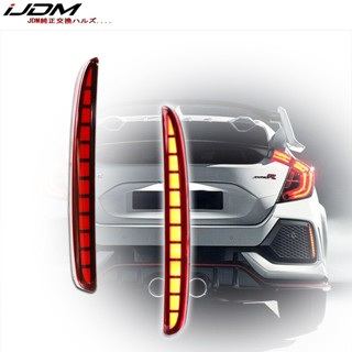 Ijdm หลอดไฟตัดหมอก LED 3D สีแดง สําหรับ Honda Civic TYPE R Hatchback 2016 2017 2018 2019 2020 2021 2022 2 ชิ้น