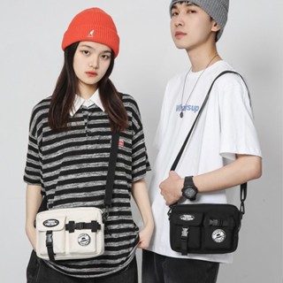 Ulzzang กระเป๋าสะพายไหล่ ผ้าไนล่อน ขนาดเล็ก สไตล์เกาหลี ญี่ปุ่น 4 สี สําหรับผู้ชาย