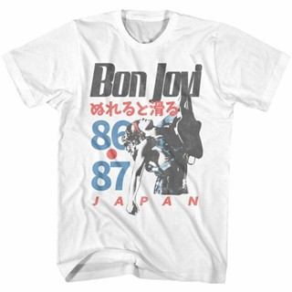 เสื้อยืดคอกลม แขนสั้น ผ้าฝ้าย 100% พิมพ์ลายวงร็อค Bon Jovi Bon Jovi สไตล์อเมริกัน สําหรับผู้ชาย