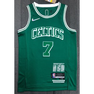 เสื้อกีฬาแขนสั้น ลายทีม NBA Boston Celtics 7 3 แบบ 2022# เสื้อกีฬาบาสเก็ตบอล ลายทีม BROWN city edition 75th สีเขียว