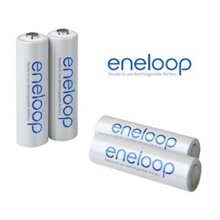 ถ่านชาร์จ Panasonic eneloop AA 4 ก้อน+adapter size D eneloop 1 คู่ ถ่าน