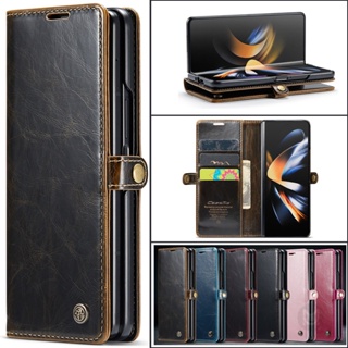 เคสโทรศัพท์หนัง PU ฝาพับ กันกระแทก สไตล์วินเทจ สําหรับ Samsung Galaxy Z Fold4 Z Fold 4 5G Galaxy ZFold4