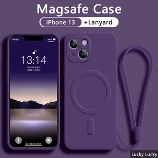 เคสไอโฟน 13 pro max 13 mini ซิลิโคนเหลว เคส พร้อมฝาครอบเต็มกล้อง สายคล้องเชือกสายคล้องคอฟรี