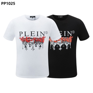 New Style Harajuku PHILIPP PLEIN Men T-Shirt Street Wear Short-Sleeved PP Cotton Round Neck Men Letter Print Tops p_01