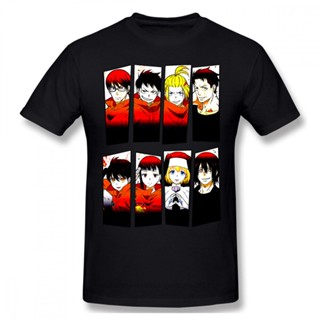 [S-5XL]ใหม่ เสื้อยืดลําลอง ผ้าฝ้ายแท้ 100% แขนสั้น คอกลม พิมพ์ลายอนิเมะ Enen No Shouboutai Fire Force Shinra Infernals O