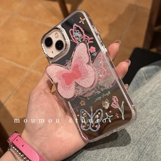 Huiwanju เคสโทรศัพท์มือถือกระจก ลายผีเสื้อ สําหรับ Iphone 14promax IP13 12promax 11