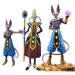 โมเดลฟิกเกอร์ PVC รูปปั้นอนิเมะ Dragon Ball Whis Beerus 20 ซม. ของเล่นสะสม 2 ชิ้น ต่อชุด