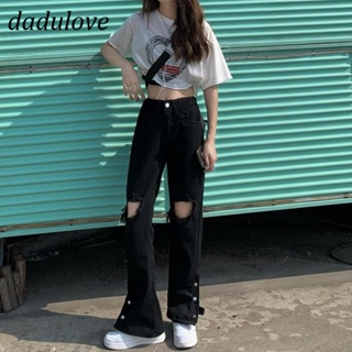 DaDulove💕 New American Style Ripped Jeans High Waist Loose Wide Leg Pants Small Crowd Large Size Trousers