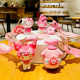 SANRIO พวงกุญแจ Pvc ลายการ์ตูน Hello Kitty Kuromi Melody Cinnamoroll Pom Pom Purin น่ารัก