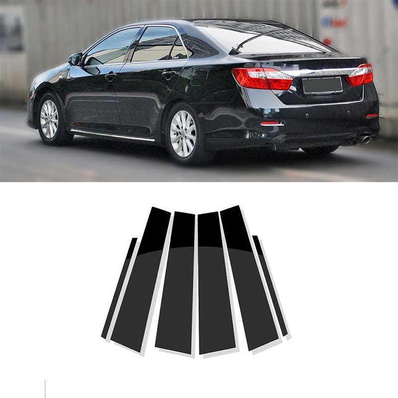 【ขายดี สไตล์】ฝาครอบเสาหน้าต่างรถยนต์ สีดํา สําหรับ Toyota Camry 2012-2017 ขายส่ง 6 ชิ้น