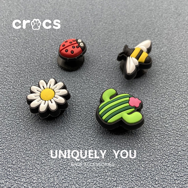 Crocs jibbitz จี้รูปแมลงเต่าทอง ผึ้ง เดซี่ เครื่องประดับแฟชั่น สําหรับตกแต่งรองเท้า DIY