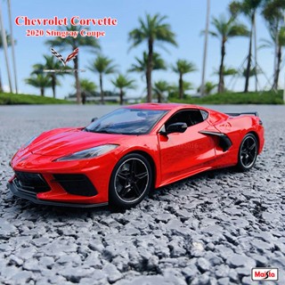 โมเดลรถยนต์ Maisto 1:18 2020 Chevrolet Corvette C8 สไตล์เรโทร