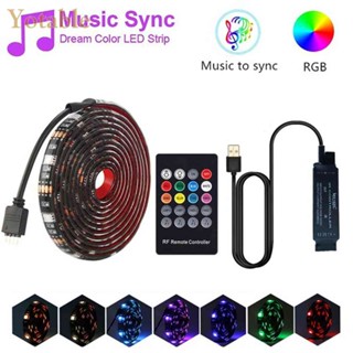 Smd 5050 สายไฟ LED RGB ยืดหยุ่น ควบคุมเพลง USB