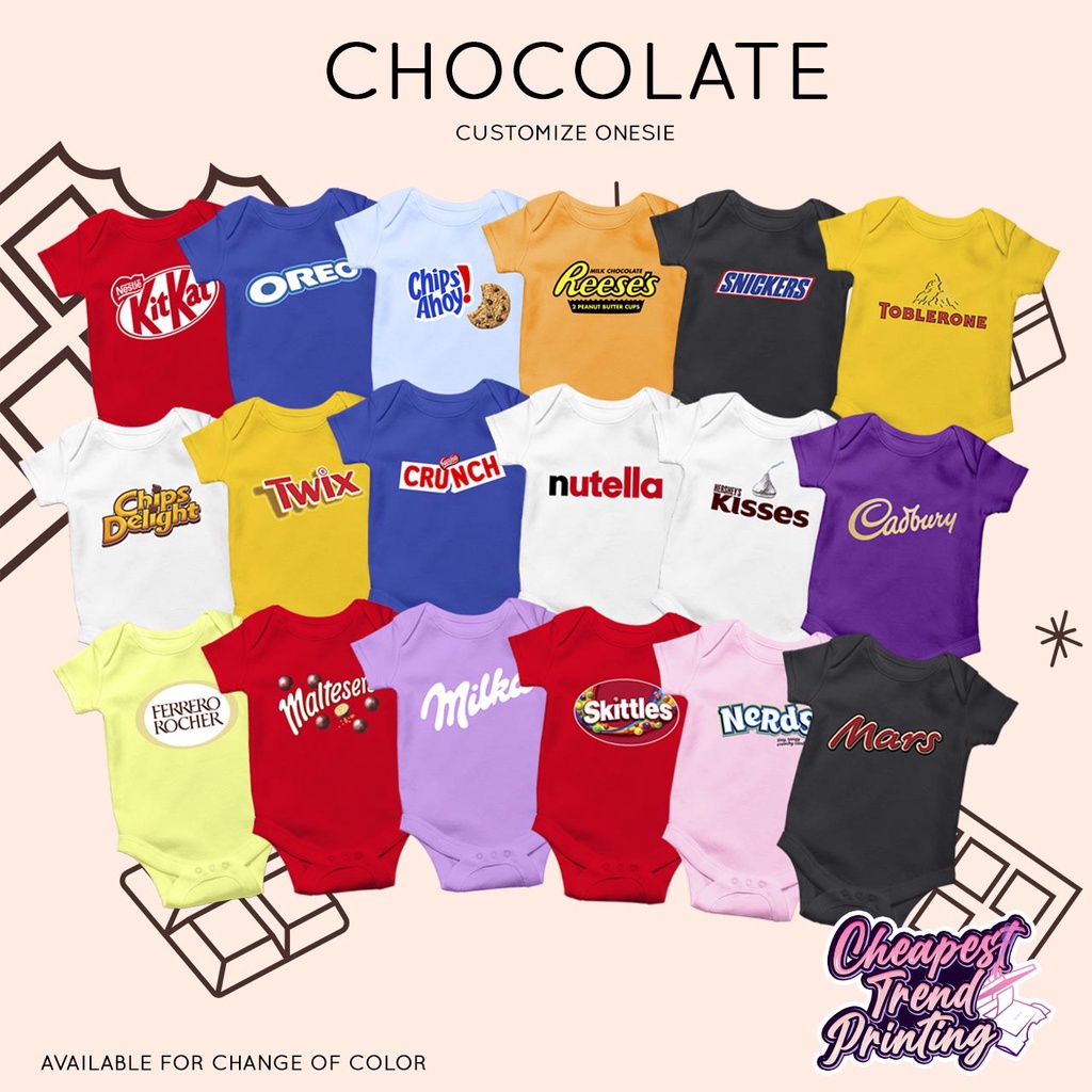 ธีมช็อคโกแลตสําหรับเด็ก Onesie - KitKat, Toblerone และอื่นๆ 2PFF