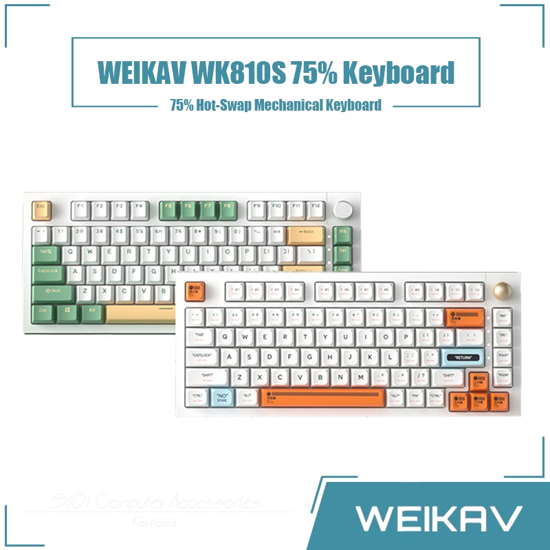 Weikav WK810S คีย์บอร์ดเมคคานิคอล แบบใช้สาย มีไฟแบ็คไลท์ 75%