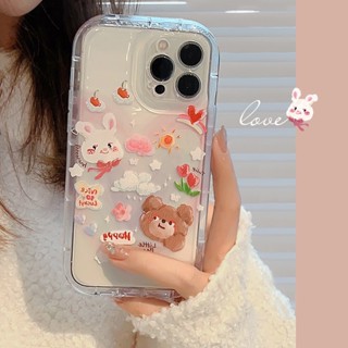 เคสโทรศัพท์มือถือนิ่ม แบบใส ลายภาพวาดสีน้ํามัน รูปกราฟฟิตี้น่ารัก สําหรับ iPhone 14plus 13pro 14promax 11 12